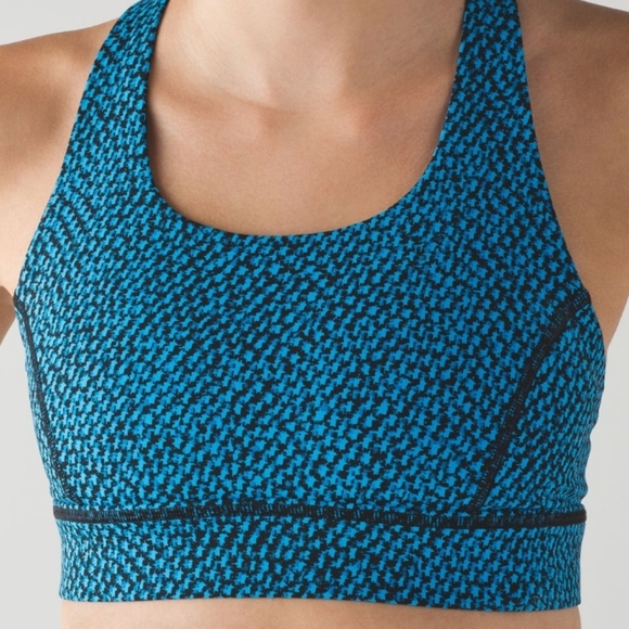 Lululemon Circuit Breaker Bra Scatter Star Beach Blanket Blue Black - Picture 2 of 8